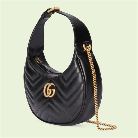 gucci half moon black|gucci marmont leather bag.